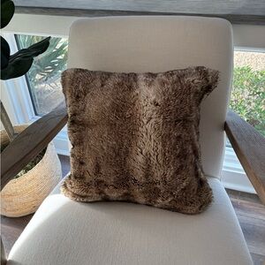 Pottery Barn Faux Fur Pillow Cover in Warm Brown